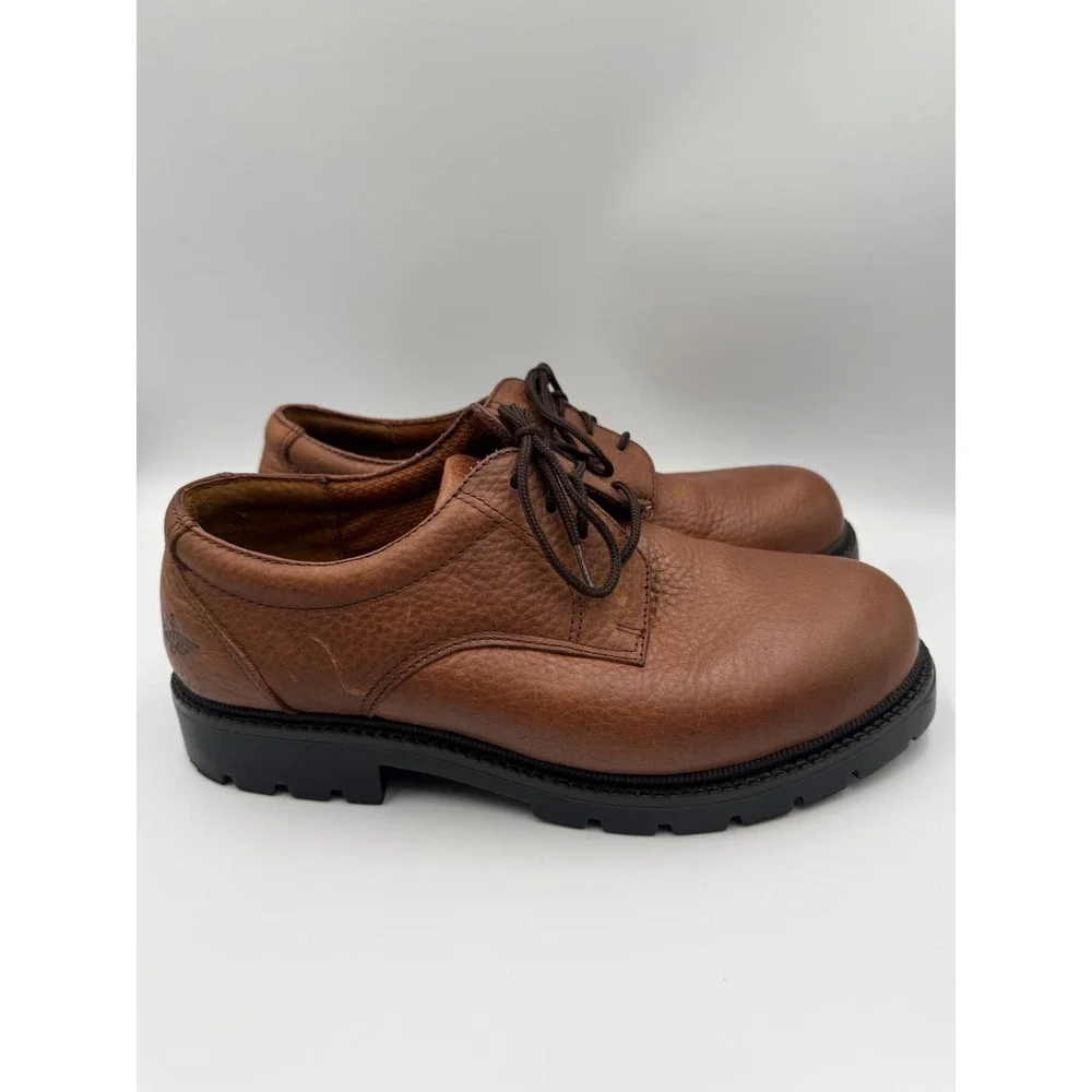 Dockers Tucson Brown Leather Grain Oxfords Mens 8.5W Wide 90-4057 Lug Sole Shoes